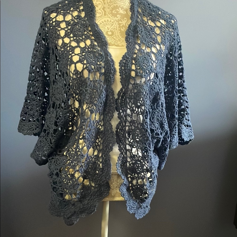 Elegant Black Crochet Sweater